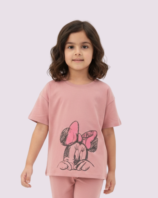 Girls Pink Minnie Mouse T-Shirt (GTS-01)