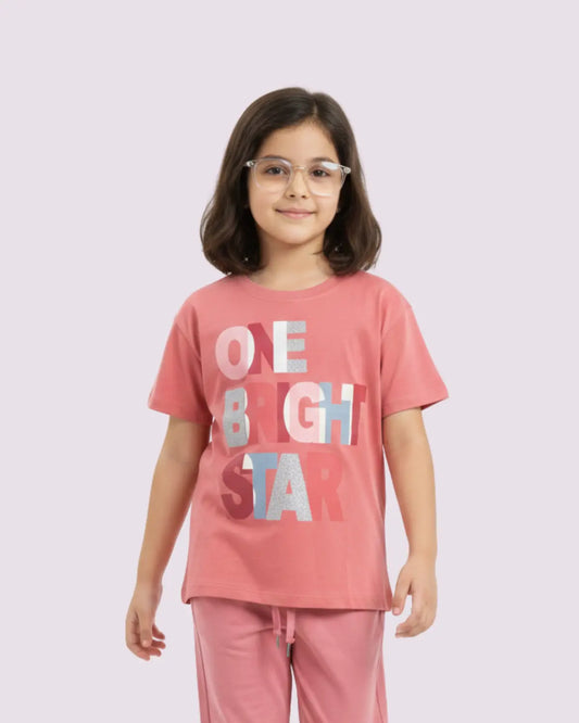 Girls Pink Star Graphic T-Shirt (GTS-03) Thread Theory