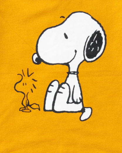 Cartoon character on a yellow background