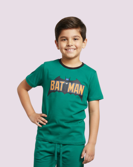 Boys Batman Green Cotton T-Shirt (BTS-02)