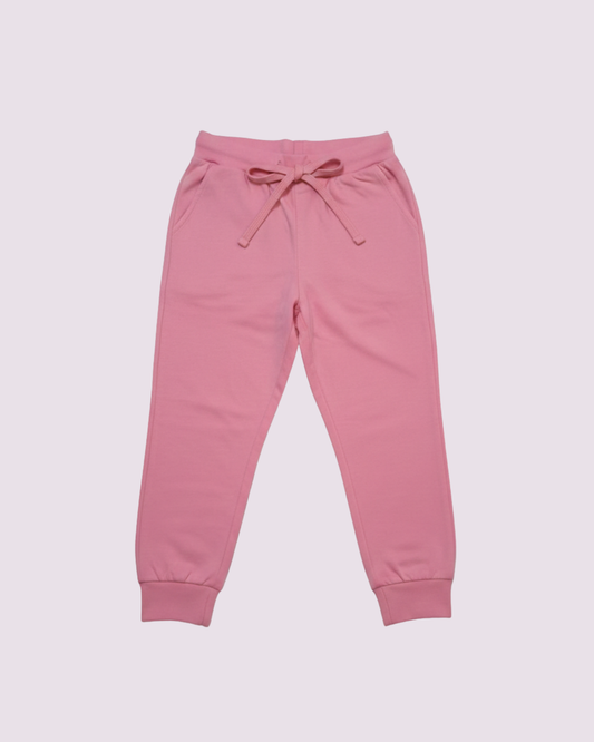 Girls Bubble Pink Cotton Jogger Pajamas with Drawstring (GP-02)