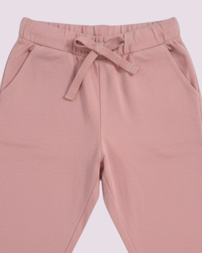 Pink pants with a drawstring