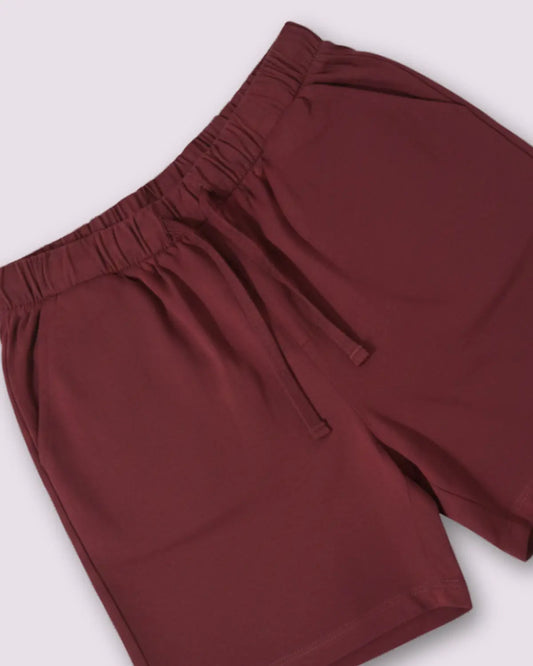 Kids Maroon Elastic Waist Summer Shorts (BS-04) Thread Theory